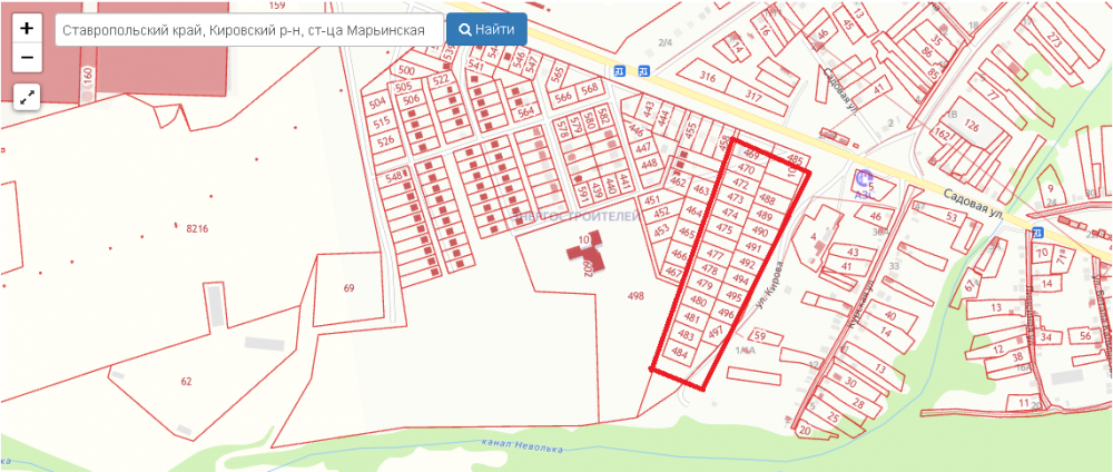 Ставропольский край, Кировский Район, Марьинская ст-ца, Садовая ул.; Участок на участке 420 сот.